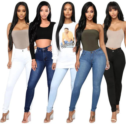 2025 New Women's High Waist Slim Jeans Fashion Casual Stretch Denim Pencil Pants