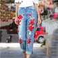 Sexy Embroidery fashion streetwear women mom jeans woman jean stacked pants boyfriend baggy jeans vintage clothes denim trousers