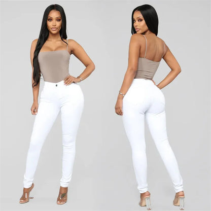 2025 New Women's High Waist Slim Jeans Fashion Casual Stretch Denim Pencil Pants