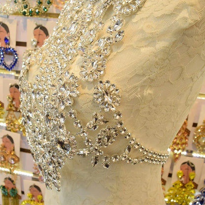 CUIER Luxurious Black Tops for Women Body Chain Jewelry Gun-black