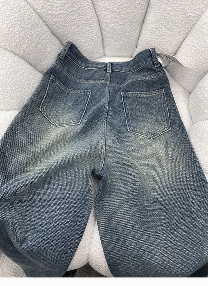 Wide Leg Jeans Women Plus Velvet Thicker Warm Vintage High Waist Casual Autumn Winter Streetwear Fashion Teens Personality Ins