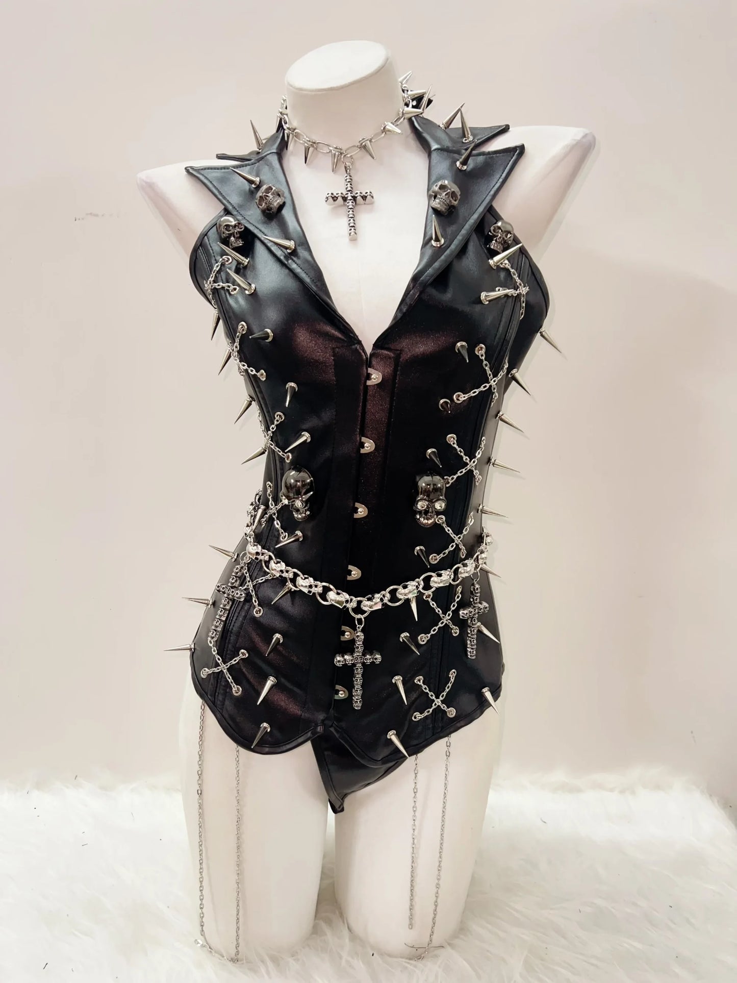 Skull Tank Tops Rivets  tops Cross Tank Tops y2k clothes y2k crop top Gothic Tank Tops Punk Tank Tops sexy top harajuku fashion