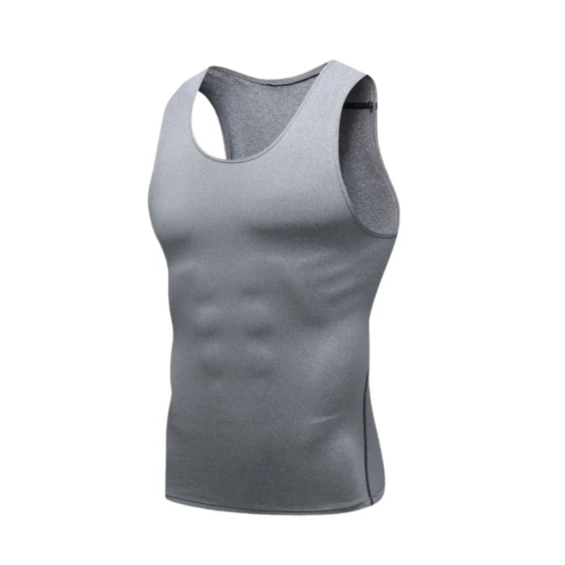 Men's Gyms Clothing Sports Fitness Tank Top Quick Dry Vest Workout Running Sportswear Tops Round Neck Sports Shirt