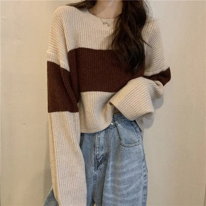 Tops Sweaters For Women With Headings Ladies Sweater Pullover Cropped Autumn 2025 Trend Cute Kawaii Black Knitted High Quality