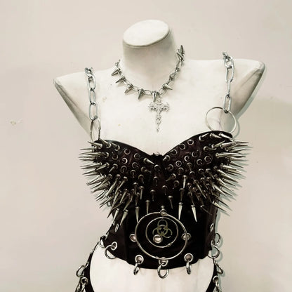 Rivets Tank Tops gothic clothes y2k crop top Cross Tops Gothic Tank Tops Punk Tank Tops Skull top vintage tops y2k fashion