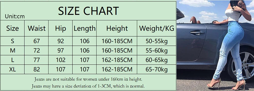 Skinny Jeans Women Pencil Pants Super Stretch Denim Sexy Slim Women Fashion Fashion Waist Retro Commuter