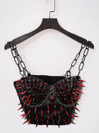 Cross Tops e girl clothes Gothic Tank Tops Punk Tank Tops  vintage tops y2k clothes y2k crop top gothic clothesRivets Tank Tops