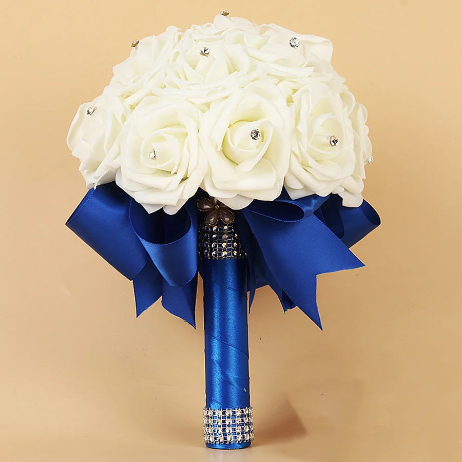 1 pcs wedding holding roses, wedding artificial flowers, romantic hand bouquet of flowers
