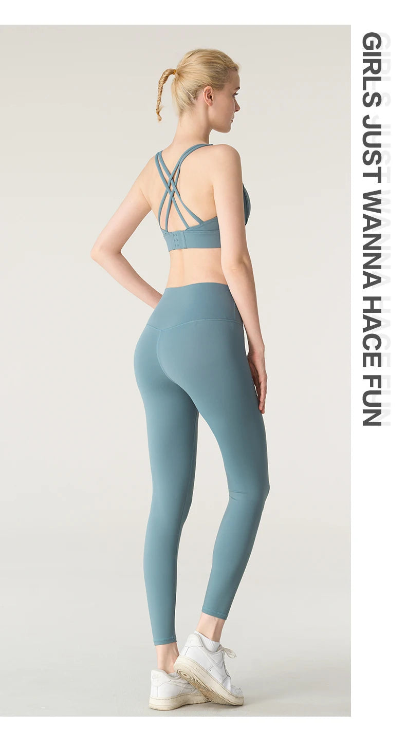 2 Piece Yoga Clothes Women's Tracksuit Athletic Wear Pilates Fitness Suit Gym Workout Push Up Clothes Sports Bra Leggings Suit