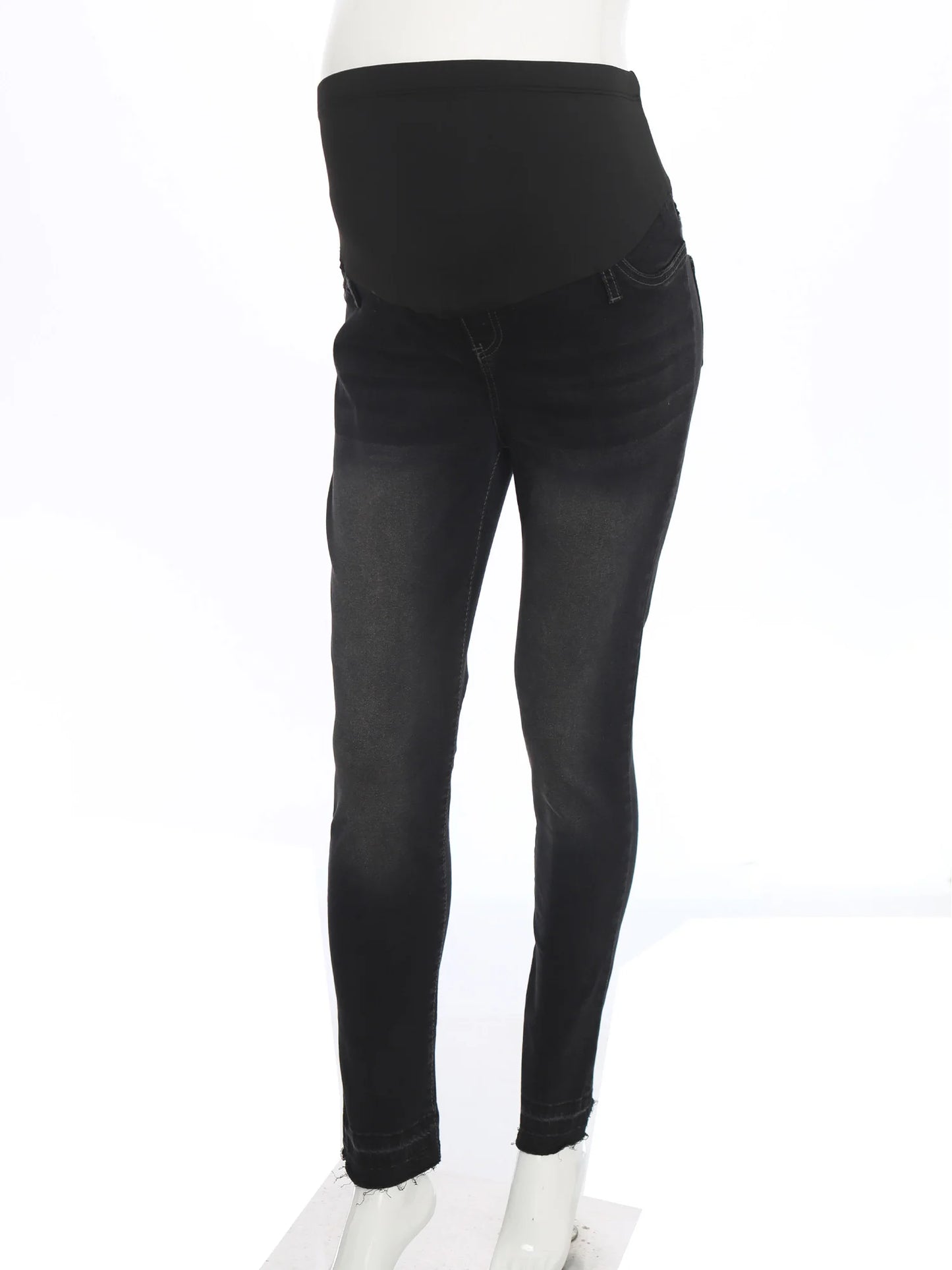 Pregnant Women High Waist Support Belly Jeans Maternity Hip Lifting Elastic Denim Pants Daily Work Wear Streetwear Loungewear