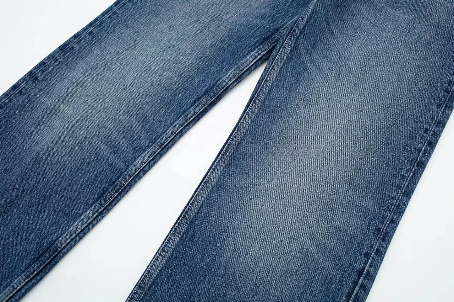 HH Female Fashion Denim Jeans Loose Solid Long Pants With Gradient All Match Streetwear Mujer Casual Baggy Chic Trousers