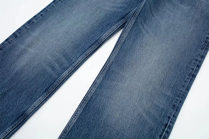 HH Female Fashion Denim Jeans Loose Solid Long Pants With Gradient All Match Streetwear Mujer Casual Baggy Chic Trousers