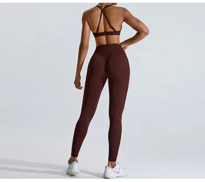 Gym Clothes Women 2 Pcs Yoga Set Breathable Sports Bra High Waist Leggings Women's Tracksuit Sportswear Fitness Suit Activewear