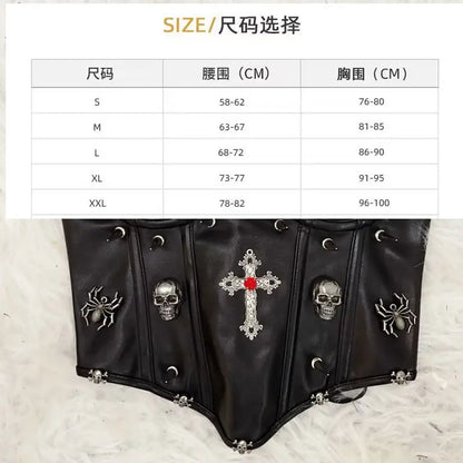 y2k crop top Skull Tank Tops Rivets Tank Tops Cross Tops harajuku fashion y2k top Gothic Tank Tops bustier Tops Punk Tank Tops