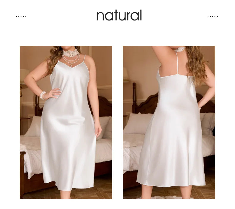 Women Big Size 3Xl 4Xl 5Xl Robe Set Bride Wedding Dress Bathrobe Gown Sexy Spaghetti Strap Pajamas 2Pcs Nightgown Lingerie