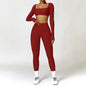 Yoga Clothes 2PCS Gym Set Sports Shorts Set Women Long Sleeved High Waist Shorts Fitness Suit Running Workout Tracksuit XP133