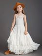 Plus Size Princess Girls Lace Long Dresses Baby Kids Flower Wedding Christmas Party Vestidos Children Clothing For 3-15 Years