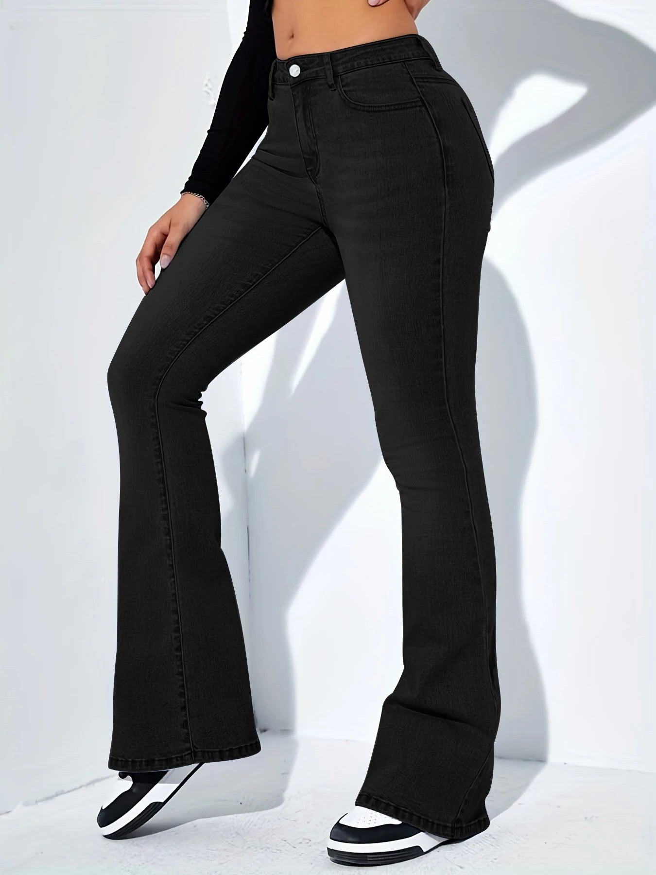 Women's jeans high waist stretch comfortable flared pants Denim pants