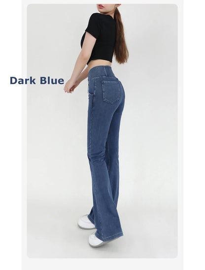 Casual Jeans Womens Activewear Women Bell Bottom Pants High Waist Yoga Flare Leggings 4 Way Stretch Denim Fitness Workout Sports