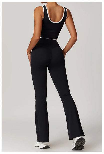 Women Gym Clothes Yoga Suits High Waist Two Piece Set Gym Leggings Yoga Sportswear Fitness Vest Crop Top Tracksuits Sports Bra