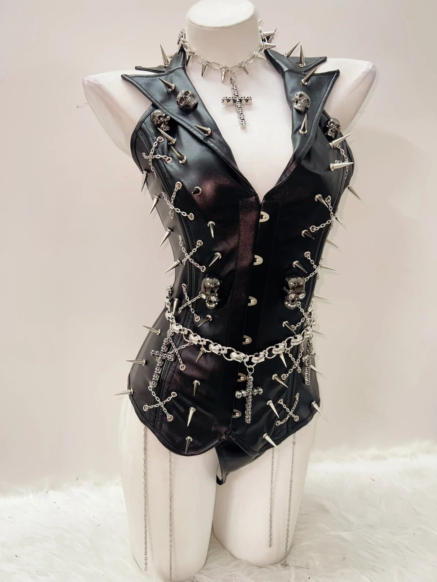 Skull Tank Tops Rivets  tops Cross Tank Tops y2k clothes y2k crop top Gothic Tank Tops Punk Tank Tops sexy top harajuku fashion