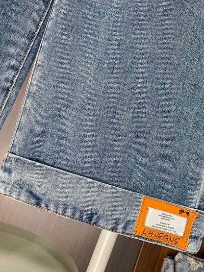 Autumn Winter 2025 Denim Jeans For Women High Waist Blue Color Wide Leg Loose Denim Pants Trousers High Street Women's Jeans