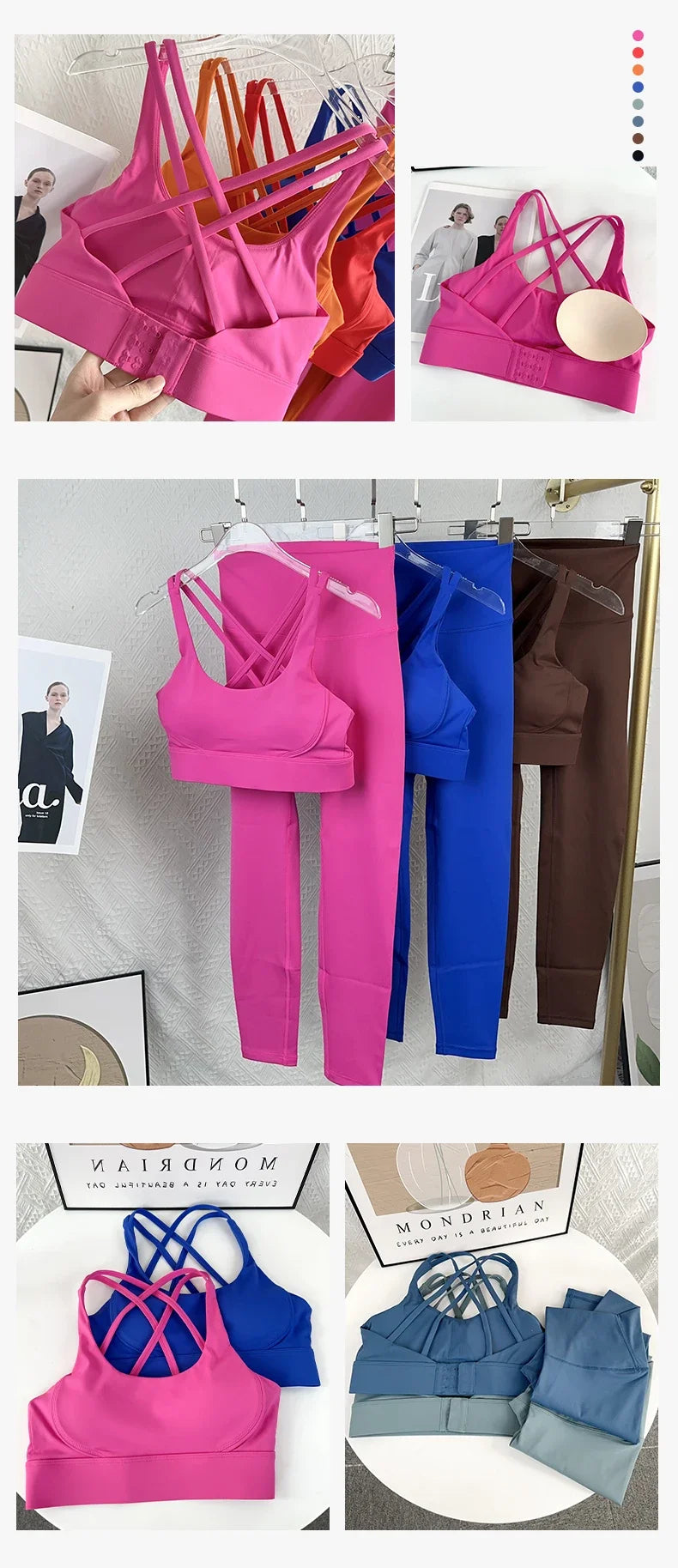 2 Piece Yoga Clothes Women's AthleticWear Gymwear Workout Clothes Gym Crop Top High Waist Legging Fitness Bra Set Sports Suits👚