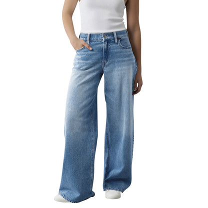 High Waist Straight Leg Jeans for Women New Style Cross-Border High Waist Slim Fit Long Jeans Trendy Women's Denim Pants