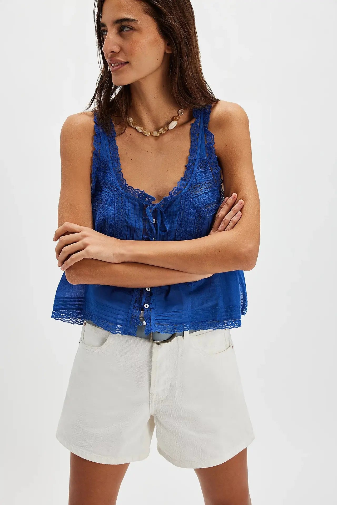 Sleeveless Tank Tops For Women Blouses Summer Boho Beach Wear 100%Cotton Splicing lace Shirts Loose Casual Ladies Blusas Camis
