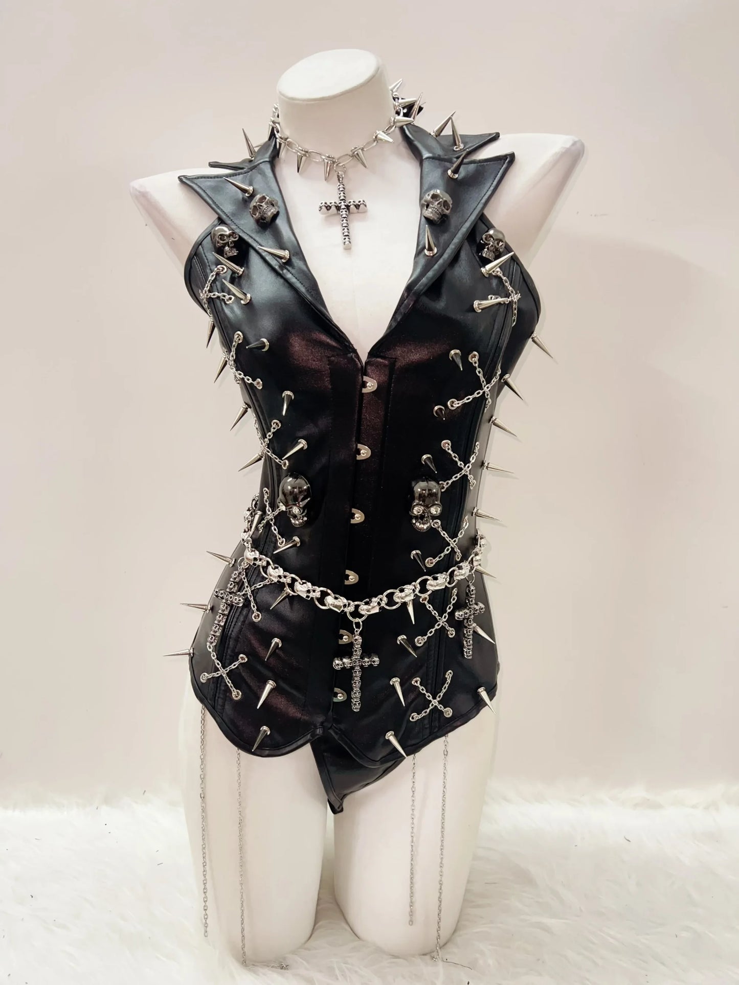 Skull Tank Tops Rivets  tops Cross Tank Tops y2k clothes y2k crop top Gothic Tank Tops Punk Tank Tops sexy top harajuku fashion