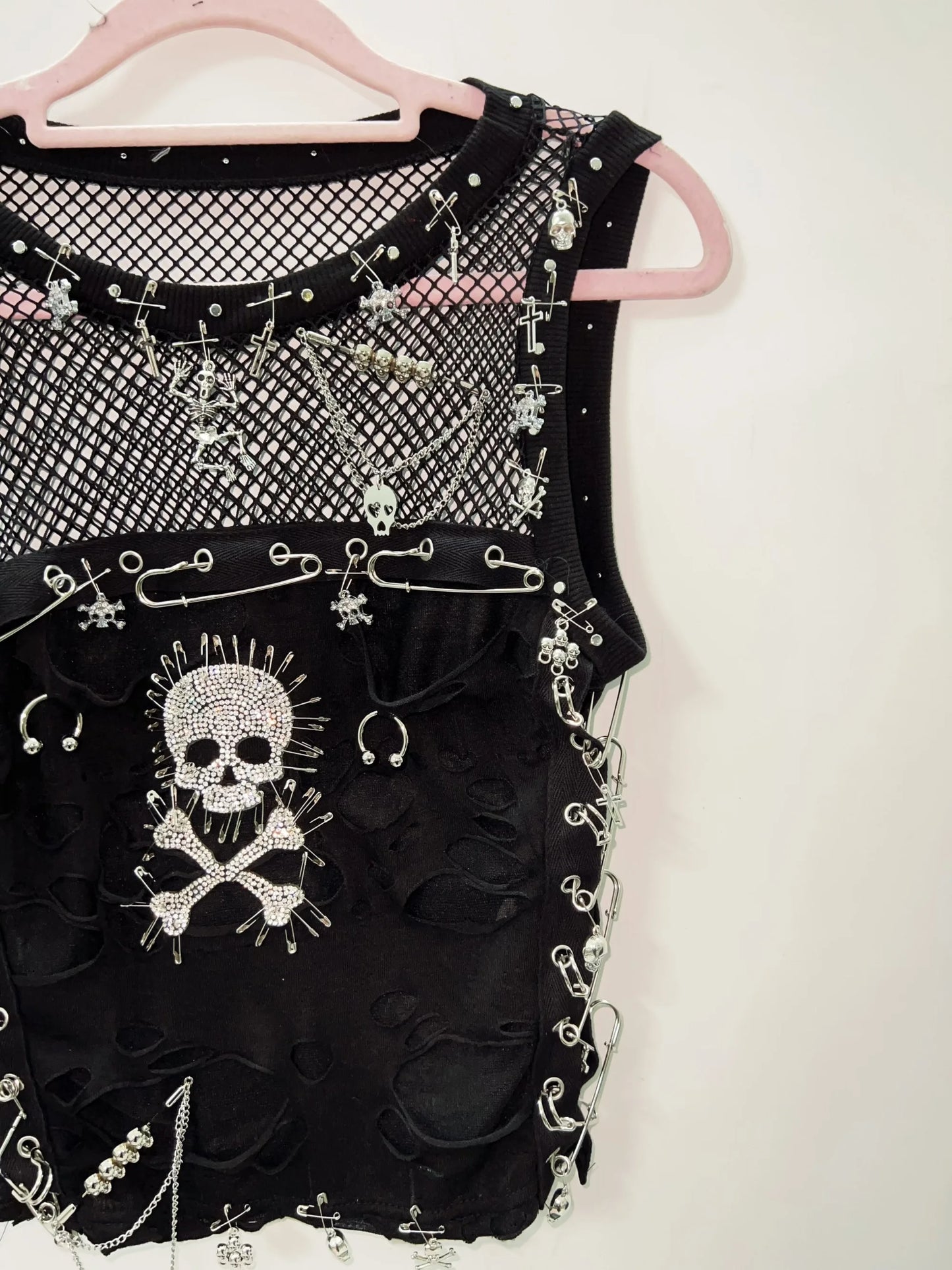 Cross Tank Tops y2k clothes y2k crop top Gothic Tank Tops Punk  Tops harajuku fashionSkull Tank Tops bustier top gothic clothes