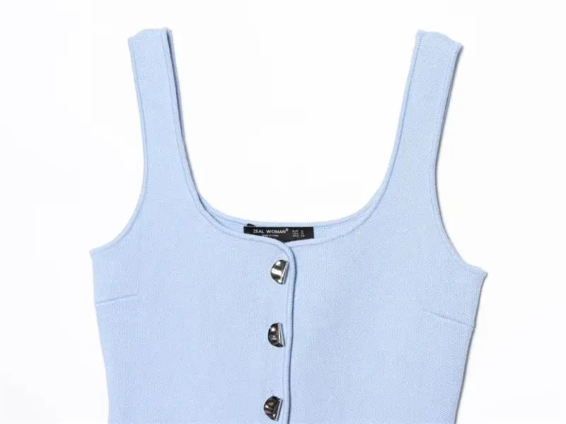 Tops Women's 2025 New Summer Knit Tops Fashion Elastic Slim Knit Elegant Holiday Young Women Tops Street Chic Student Camis Tops