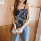 Woman Sexy Floral Tank Tops Women Corset Femme New Style Tanks Crop Camisole Fashion Knit Camis High Street Irregularity Vest