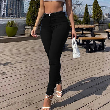 Women High Waist Jeans 2024 Spring Summer Skinny Casual Office Lady Slim Lifting Butt Denim Pencil Pants Female Elastic Trousers