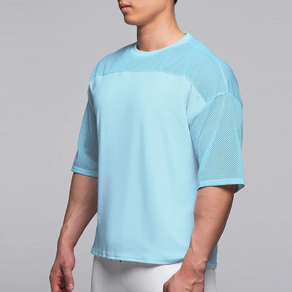 2023 Summer Gym T-Shirts fitness Oversized Breathable Men T Shirt High Quality Bodybuilding Men Clothes Top Tee