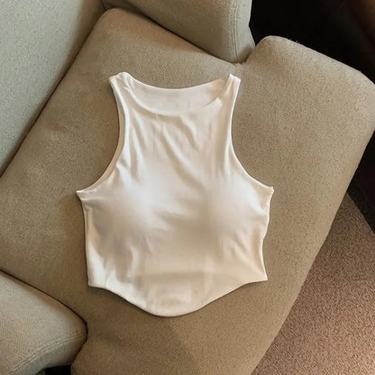 2025 Summer Women Top with Cups Comfortable U Sports Bra For Running Yoga Gym Tank Top Women's Crop Tops