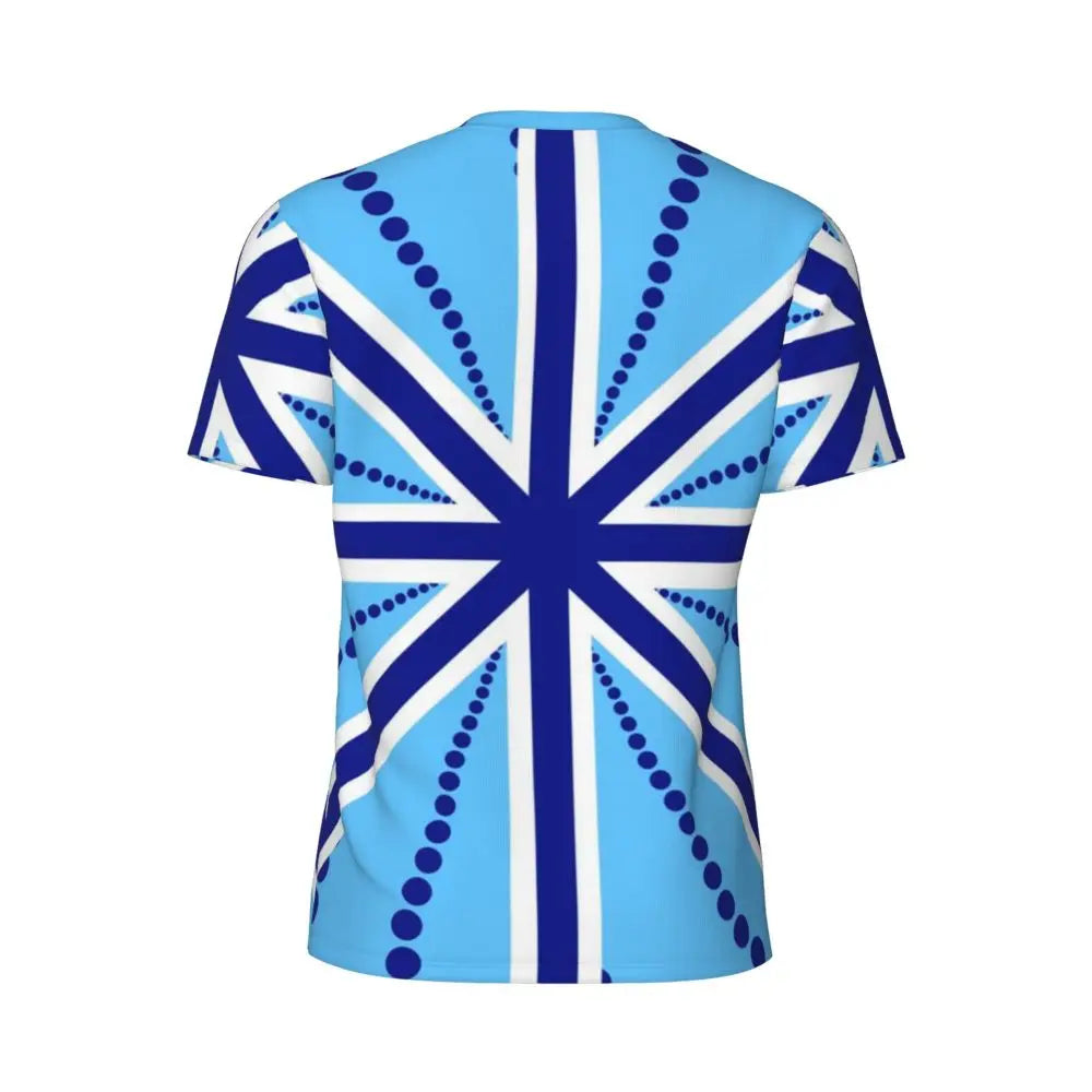 Gym T Shirt For Mens Retro Dots And Stripes T Shirts Fashion Blue Line Design Summer Tees O Neck Basic Graphic Clothes Plus Size