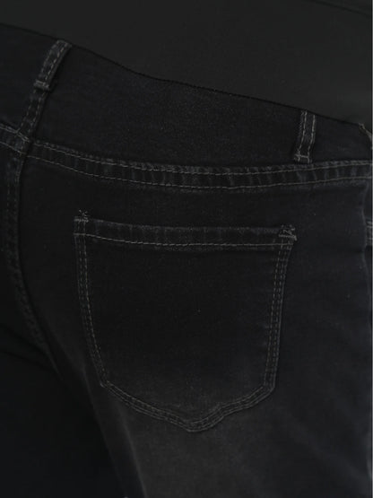 Pregnant Women High Waist Support Belly Jeans Maternity Hip Lifting Elastic Denim Pants Daily Work Wear Streetwear Loungewear