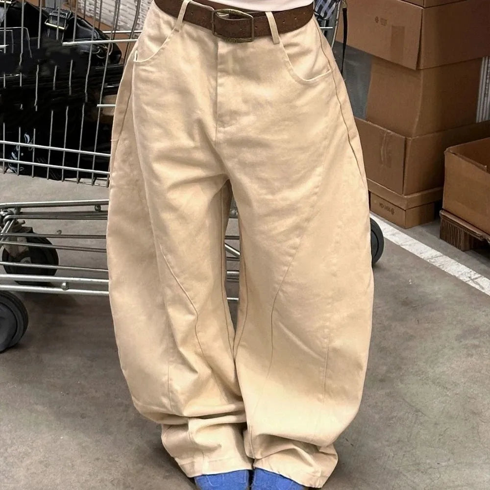 Female Clothing High Waist Denim Jeans Baggy Wide Leg Star Jeans Women Y2k Retro Loose Casual Pants Lady