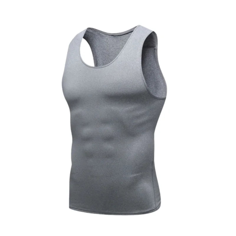 Men's Gyms Clothing Sports Fitness Tank Top Quick Dry Vest Workout Running Sportswear Tops Round Neck Sports Shirt