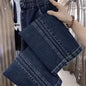 Fashion Women Jeans 2025 New Spring Autumn Korean Wild Elastic Waist Straight Denim Pants Female Trousers Female