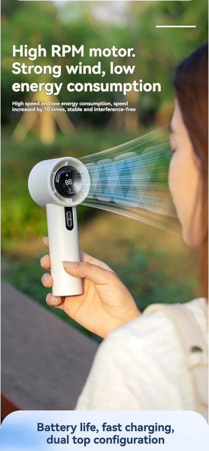 Xiaomi 2025 Handheld high-speed fan USB charging mini portable 100 speed turbo violent small fan 3000mAh For Sport