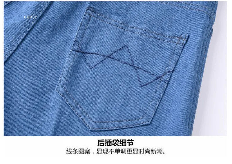 Middle-aged Women's Jeans Spring Autumn High Waist Solid Color Denim Pants Large Size Loose Female Straight Casual Cowboy Pants
