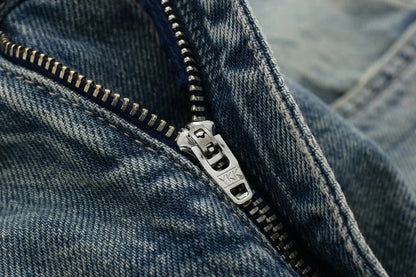 HH Female Fashion Denim Jeans Loose Solid Long Pants With Gradient All Match Streetwear Mujer Casual Baggy Chic Trousers