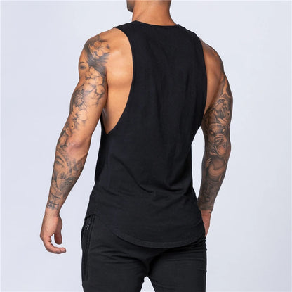 Gym Clothing Mens Bodybuilding Fitness Muscle Tank Tops Summer Cotton Breathable Sleeveless T-Shirts Sport Casual Loose Singlets