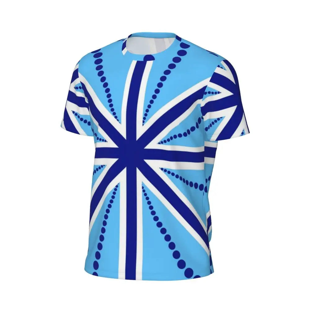 Gym T Shirt For Mens Retro Dots And Stripes T Shirts Fashion Blue Line Design Summer Tees O Neck Basic Graphic Clothes Plus Size