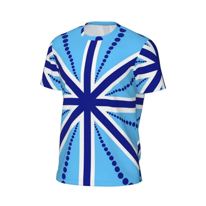 Gym T Shirt For Mens Retro Dots And Stripes T Shirts Fashion Blue Line Design Summer Tees O Neck Basic Graphic Clothes Plus Size