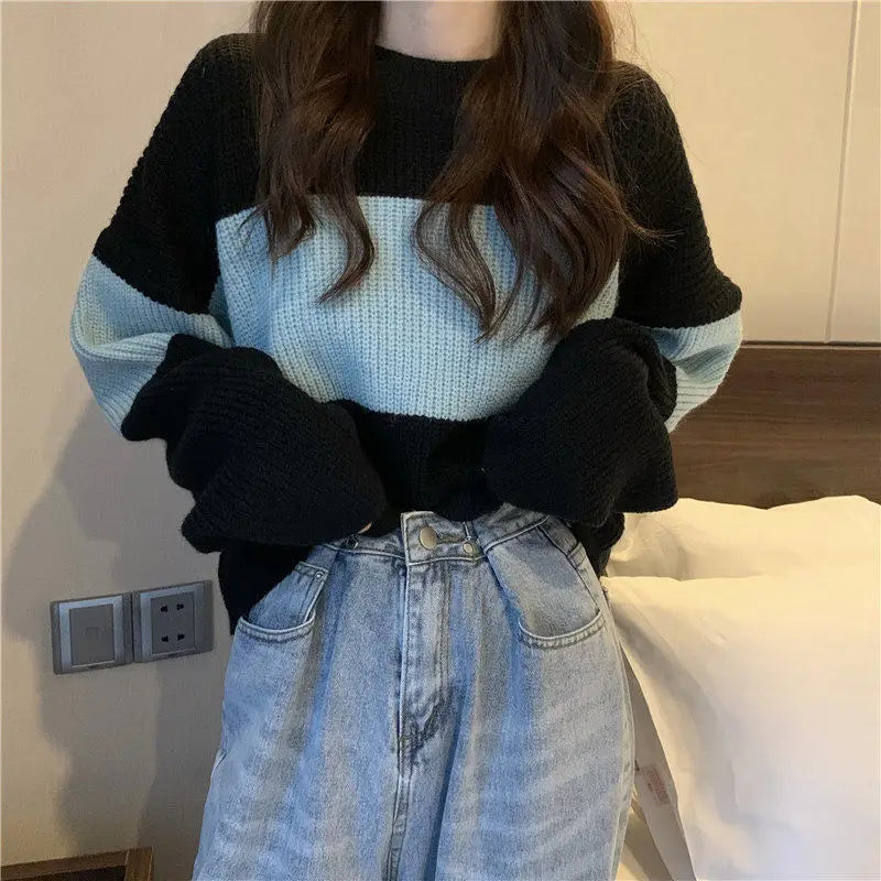 Tops Sweaters For Women With Headings Ladies Sweater Pullover Cropped Autumn 2025 Trend Cute Kawaii Black Knitted High Quality