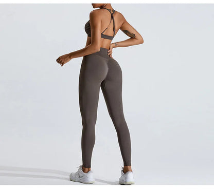 Gym Clothes Women 2 Pcs Yoga Set Breathable Sports Bra High Waist Leggings Women's Tracksuit Sportswear Fitness Suit Activewear