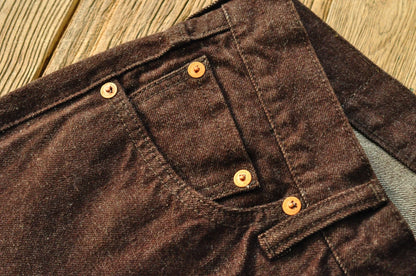 Saucezhan Men Jeans Brown Jeans Men Jeans Trousers  Selvedge Denim Jeans for Men Taper Fit Mens Jeans vintage 13.8 Oz